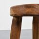 Tripod stool in solid wood, Alpine craftsmanship, 1950s.