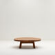 French oak brutalist artisan coffee table, 70s.