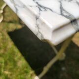 White Carrara marble bistro table circa 1900.
