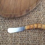 Wooden butter dish and knife
