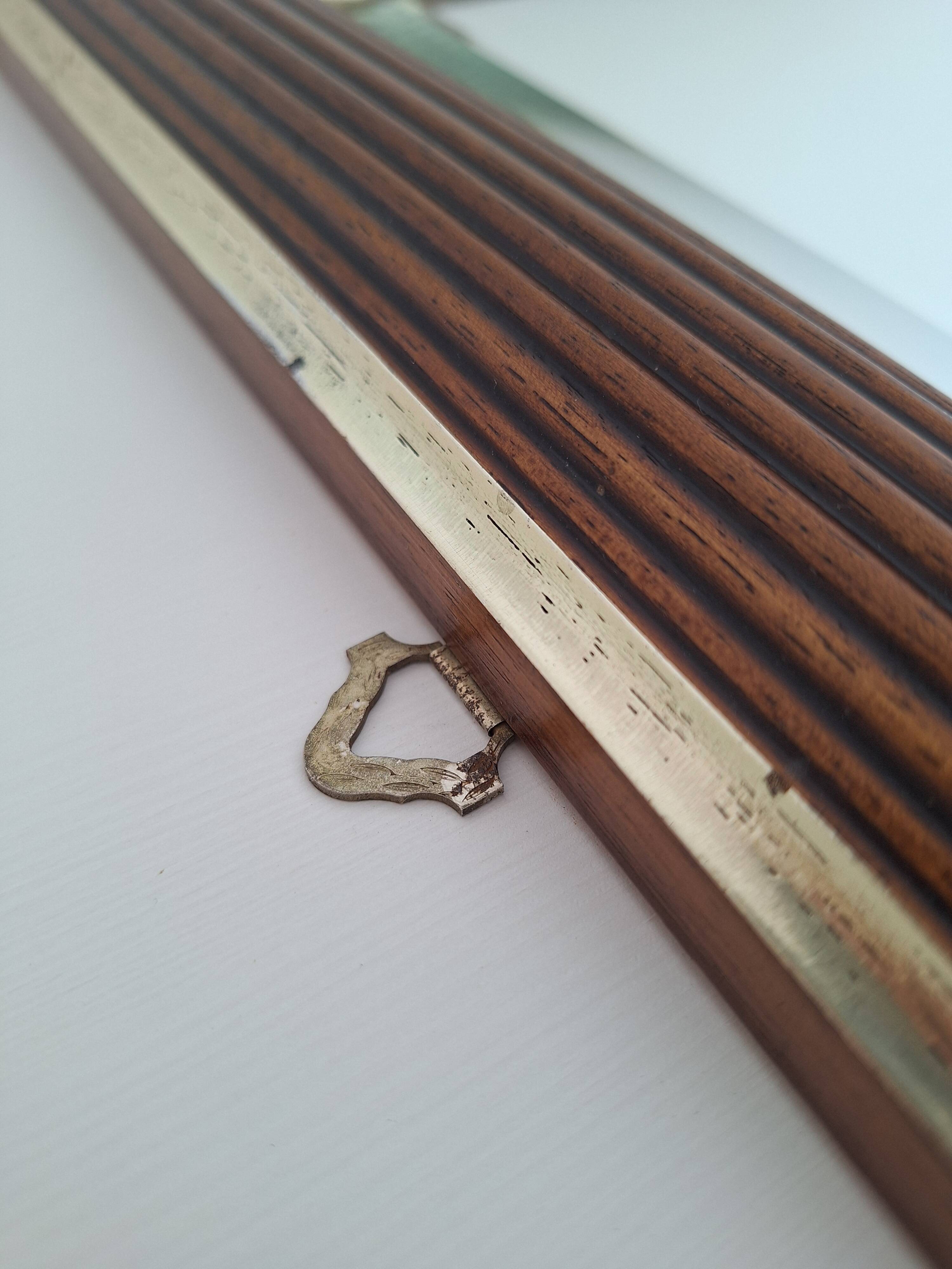Miroir rectangle doré et bois