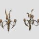 Pair of wall lights with foliage and tulips