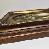 Peinture à l'huile sur toile avec cadre ancien