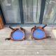 Pair of mahogany gondola chairs