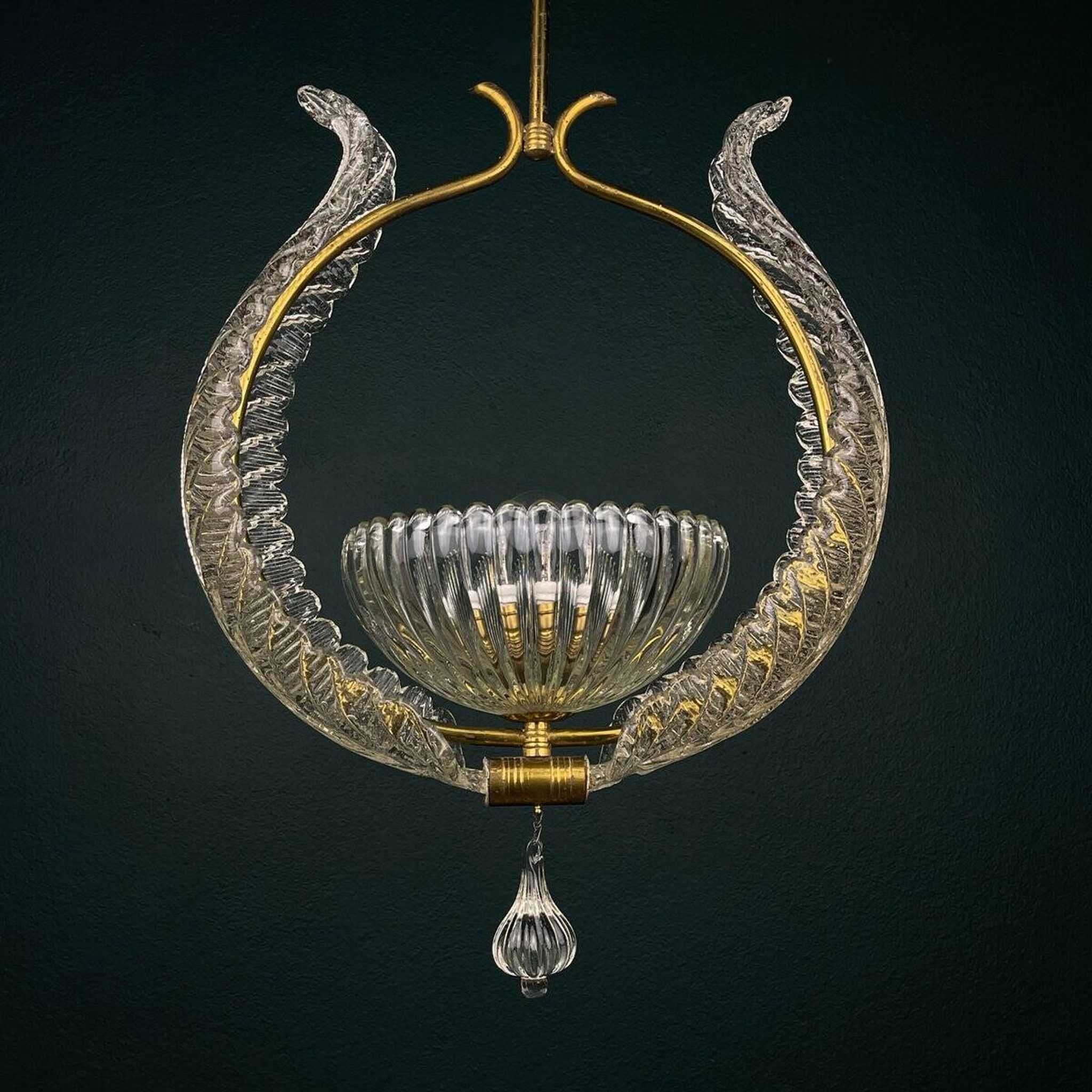Murano chandelier by Ercole Barovier Barovier & Toso, Italy, 1930s
