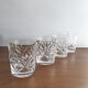 Set of 4 glasses of crystal whisky signed