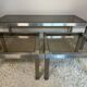 70s design brushed steel coffee table and nesting tables
