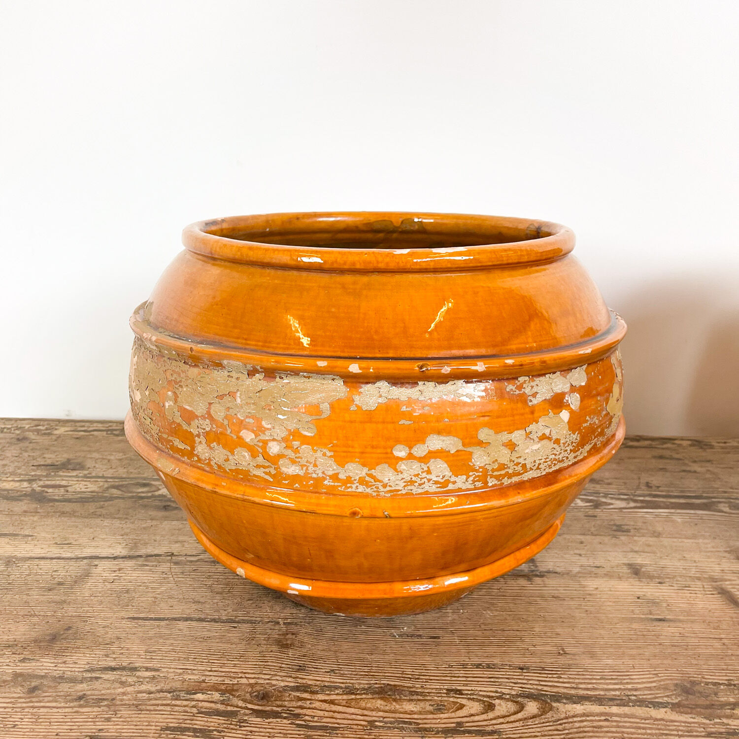 Set of 2 french glazed terracotta BIOT vases 19th century