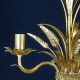 Golden suspension, 3 branches, wheat cob decoration.