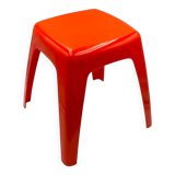 Vintage Stool or Side Table in Vibrant Orange, 1970s