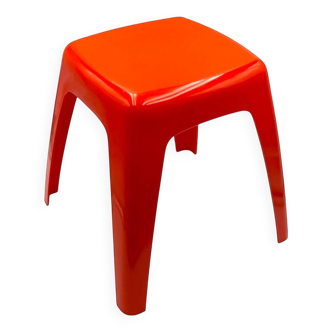 Vintage Stool or Side Table in Vibrant Orange, 1970s
