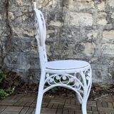 Peacock heart chair, white rattan, 1970s