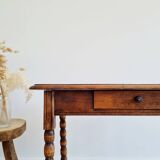 Turned wood side table - and its drawer
