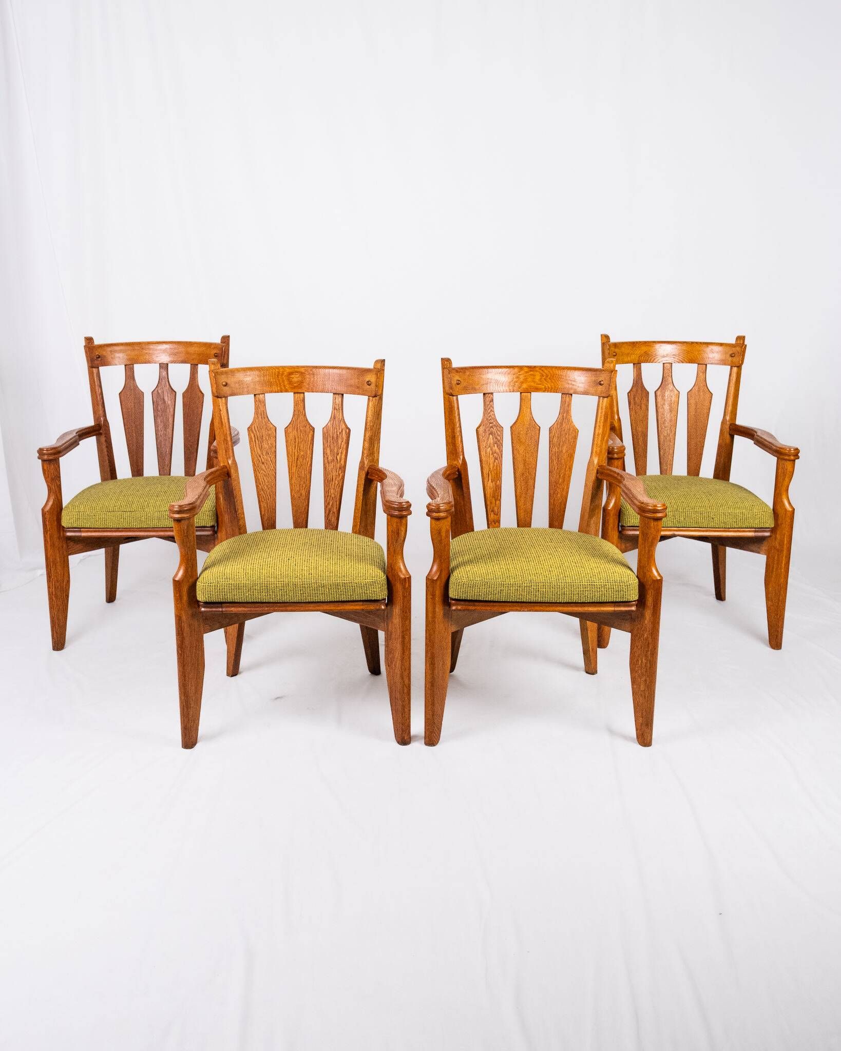 Set of 4 Guillerme and Chambron chairs, Your House, France, 1950s