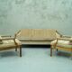 Scandinavian teak & velvet living room set, 1960s