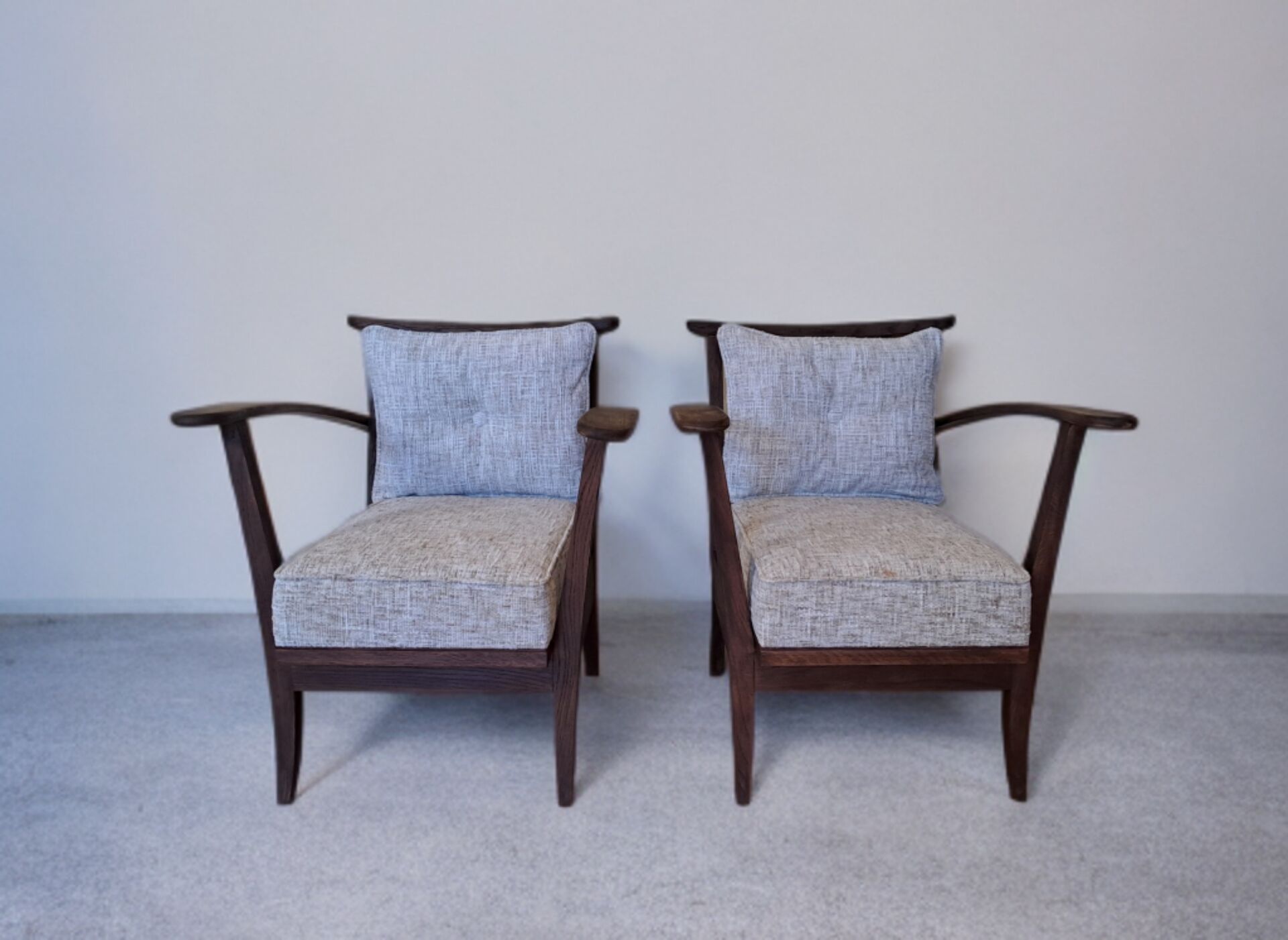 Pair of ULUV armchairs, Czech vintage 1950s