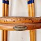 Vintage high stool Multicanne - Rattan & blue Rilsan - French