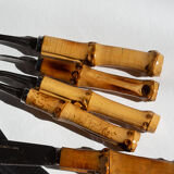 Bamboo cutlery set for 4 people, 60s