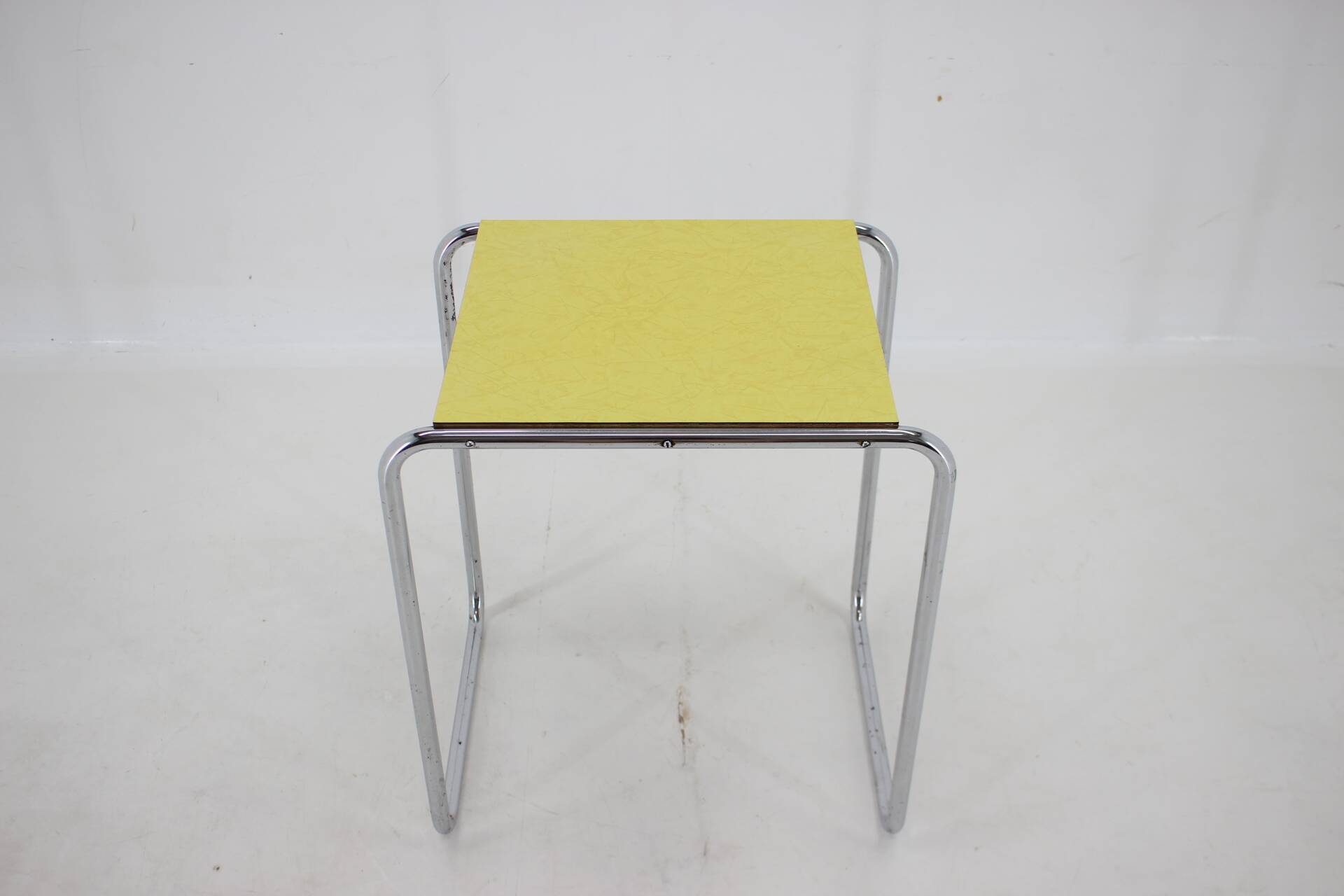 1960s tubular chrome plated side table, czechoslovakia