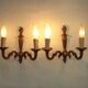 Pair of double Empire wall sconces in bronze from the French period with flame 5160.