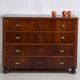 Antique pine chest of drawers with four drawers and brass handles – Central Europe, circa 1900