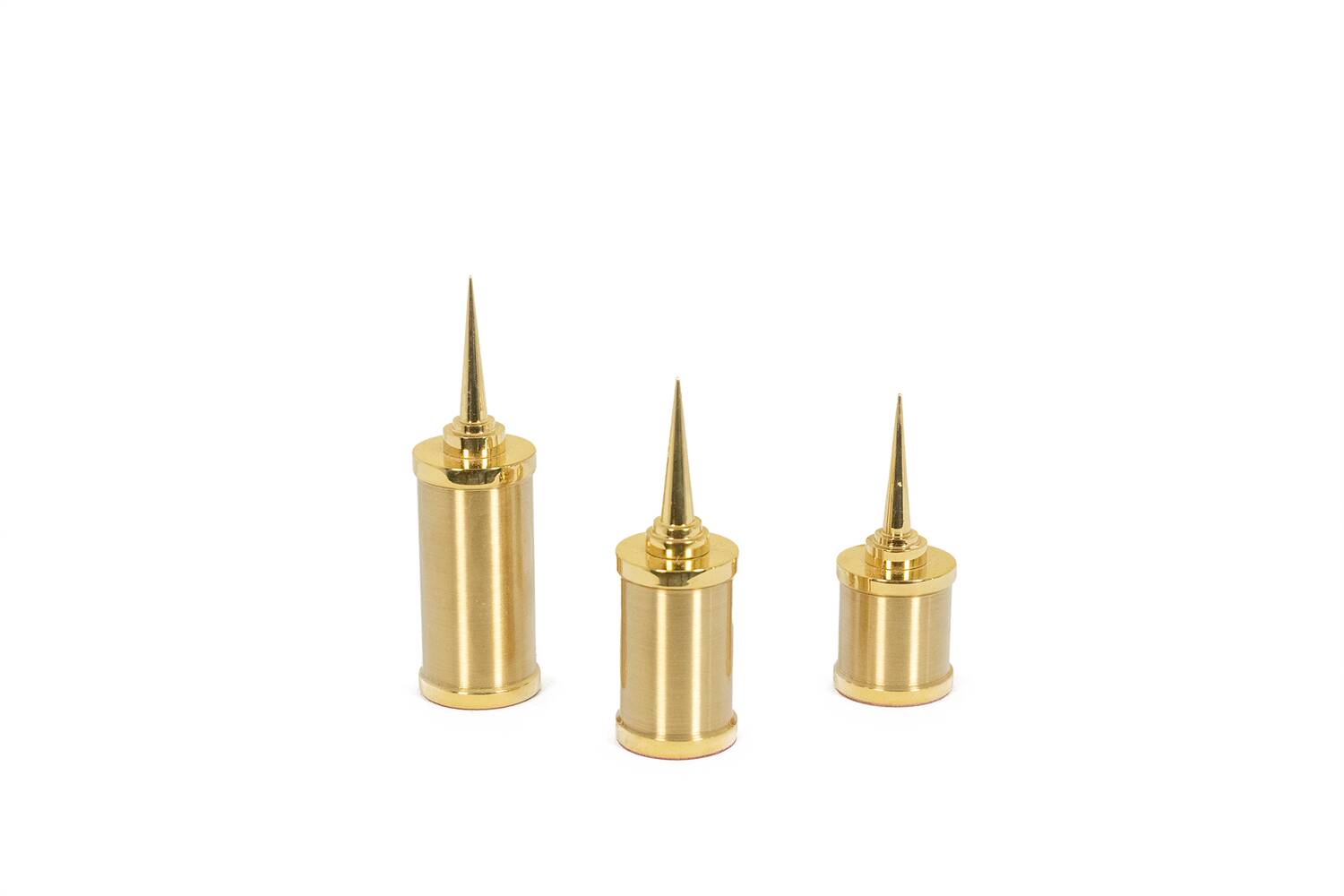 Set of 3 candlesticks in gilded brass. Work of art craftsman.