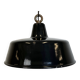 Black enamel industrial pendant lamp, 1950s
