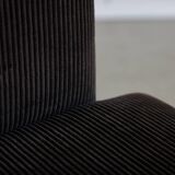 Chaises italiennes en velours côtelé avec détails chromés par Luigi Saccardo, années 1970