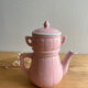 Old pink earthenware coffee pot Esprit Digoin Sarreguemines