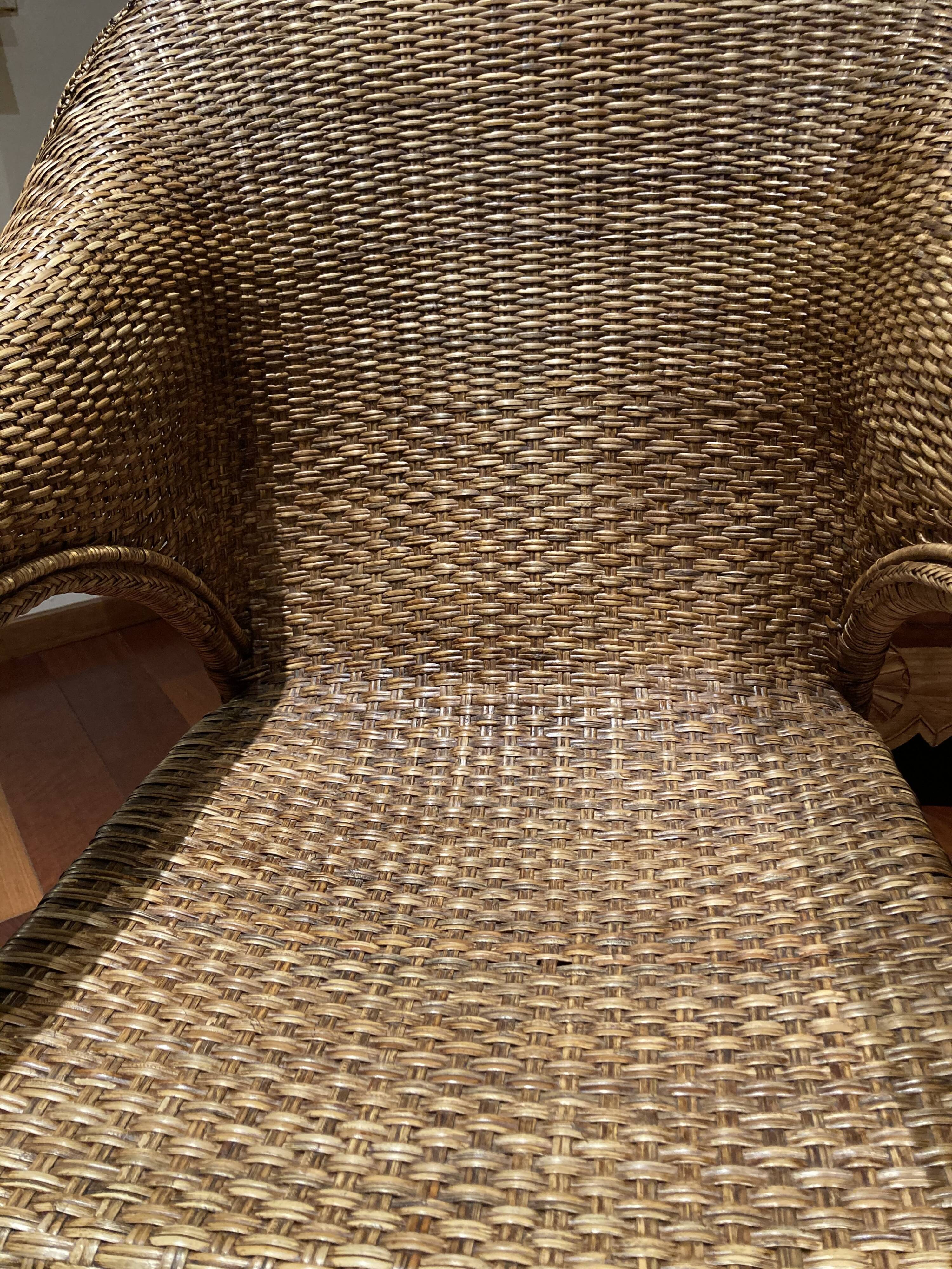Colonial-style wicker chair