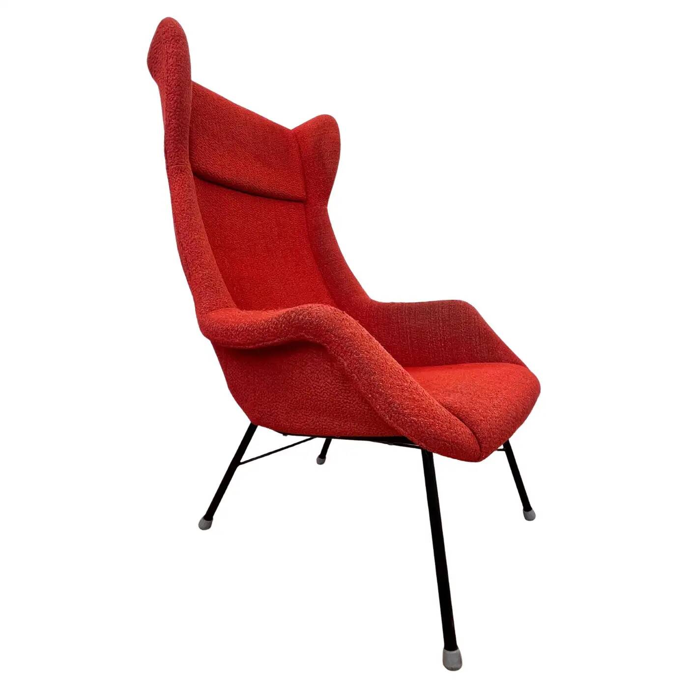Original design fiberglass wing chair by Miroslav Navratil, 1970s