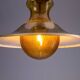 Large glass ‘‘bubble’’ chandelier with brass shade