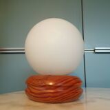 1980s pine table lamp