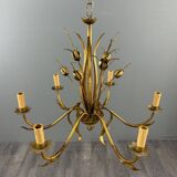 Gilded metal chandelier, Italy, circa 1950