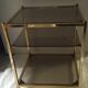 End table in smoky glass