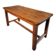 Table vintage en chêne français avec finition vernie d'origine