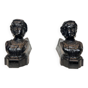 Paire de Chenets en Fonte