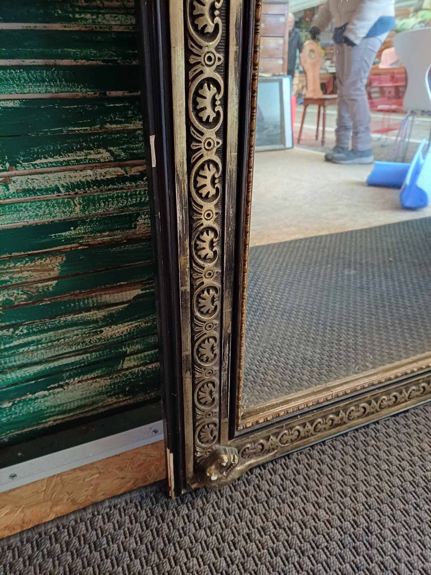 Napoleon 3 period mirror in gilded wood, mercury glass 154 high by 83.5