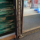 Napoleon 3 period mirror in gilded wood, mercury glass 154 high by 83.5