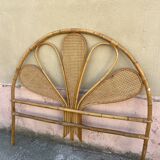 Headboard 2 people in rattan and vintage cannage