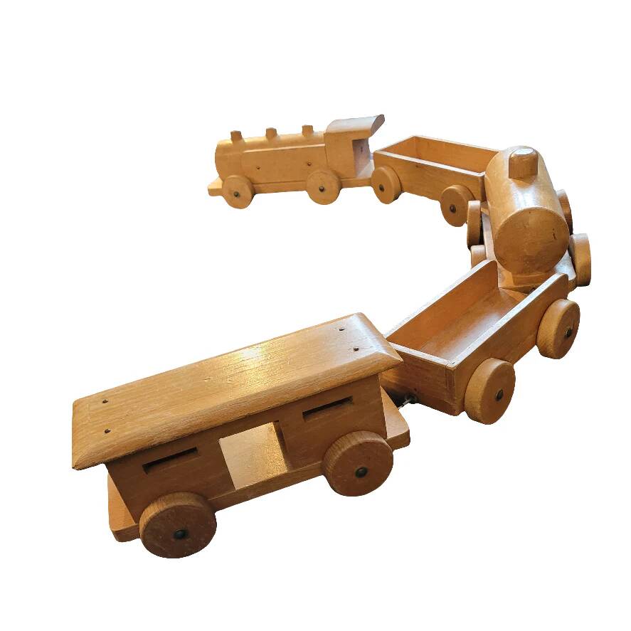 Old wooden train - beech toy