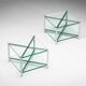 Two-tier glass side table with aluminium frame