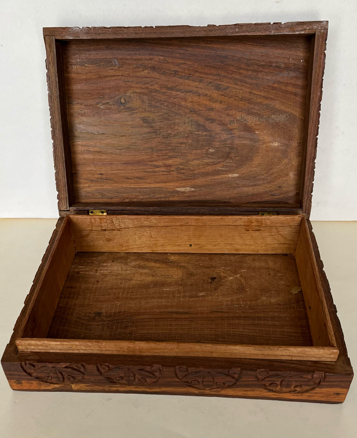 Carved wooden box
