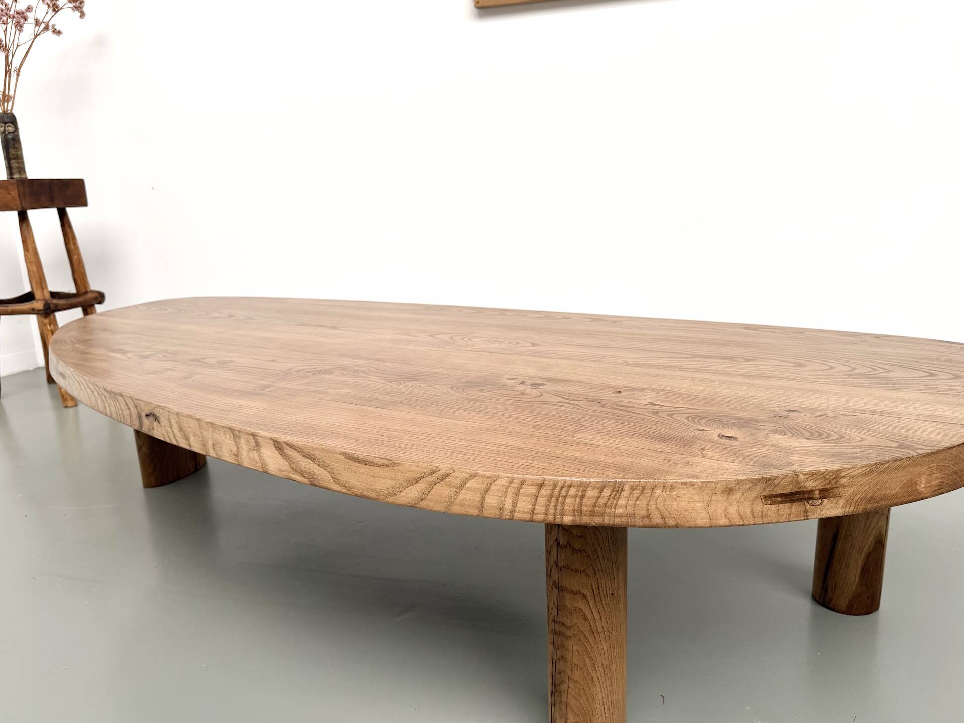 "Free Form" XXL coffee table in solid oak – 1950s
