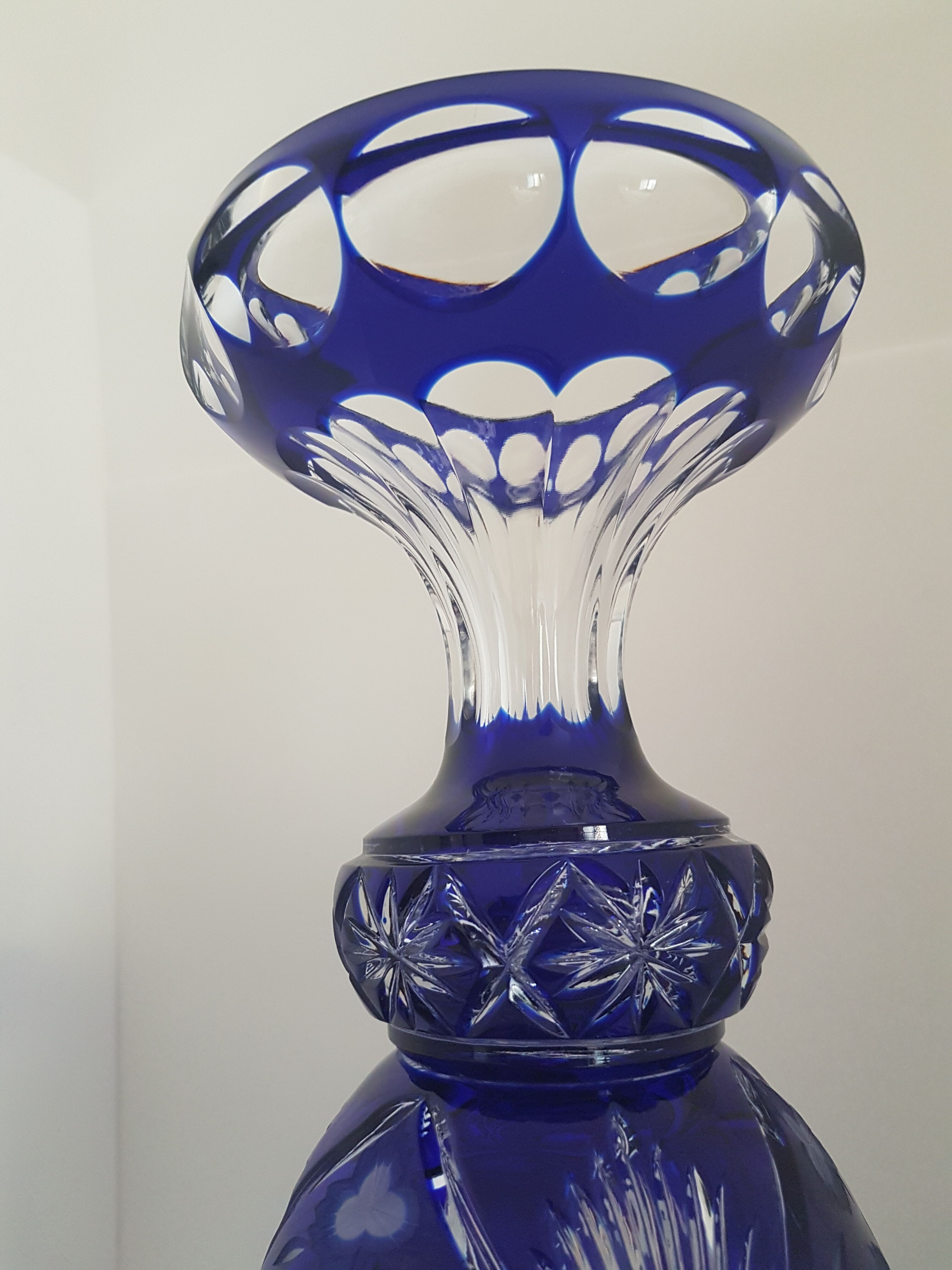 Vase bleu cristallery of lorraine - large model