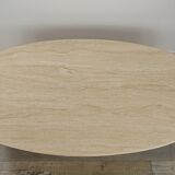 Oval coffee table in Italian design travertine from the 70s