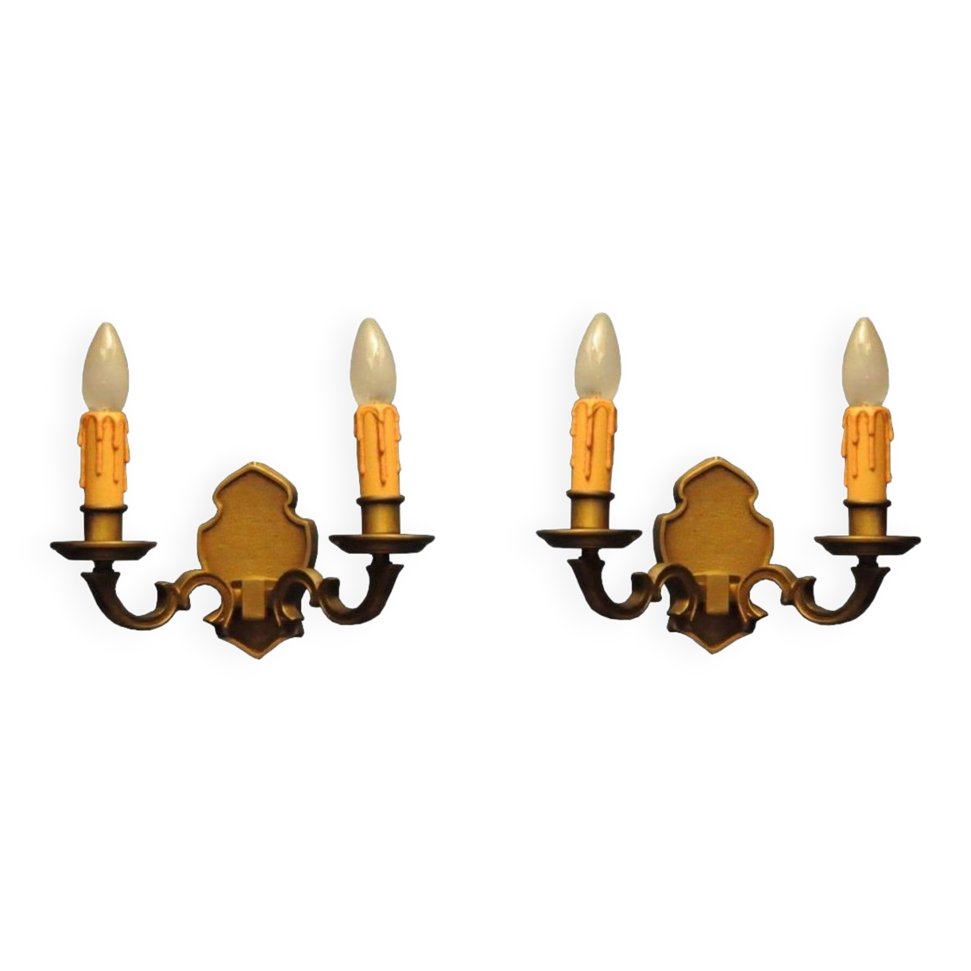 Pair of brass sconces