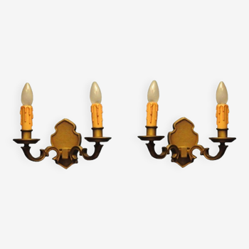 Pair of brass sconces