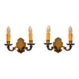 Pair of brass sconces