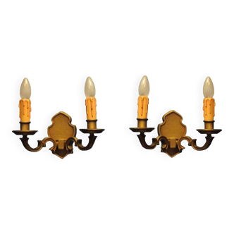 Pair of brass sconces